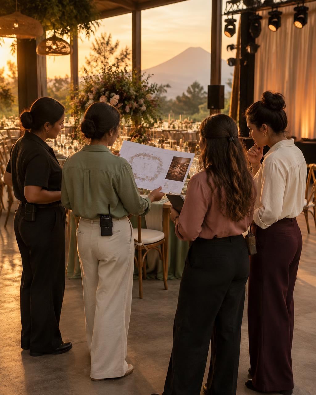 Referencia visual conceptual de cuatro mujeres trabajando en producción; no son las socias reales de ChapiFast